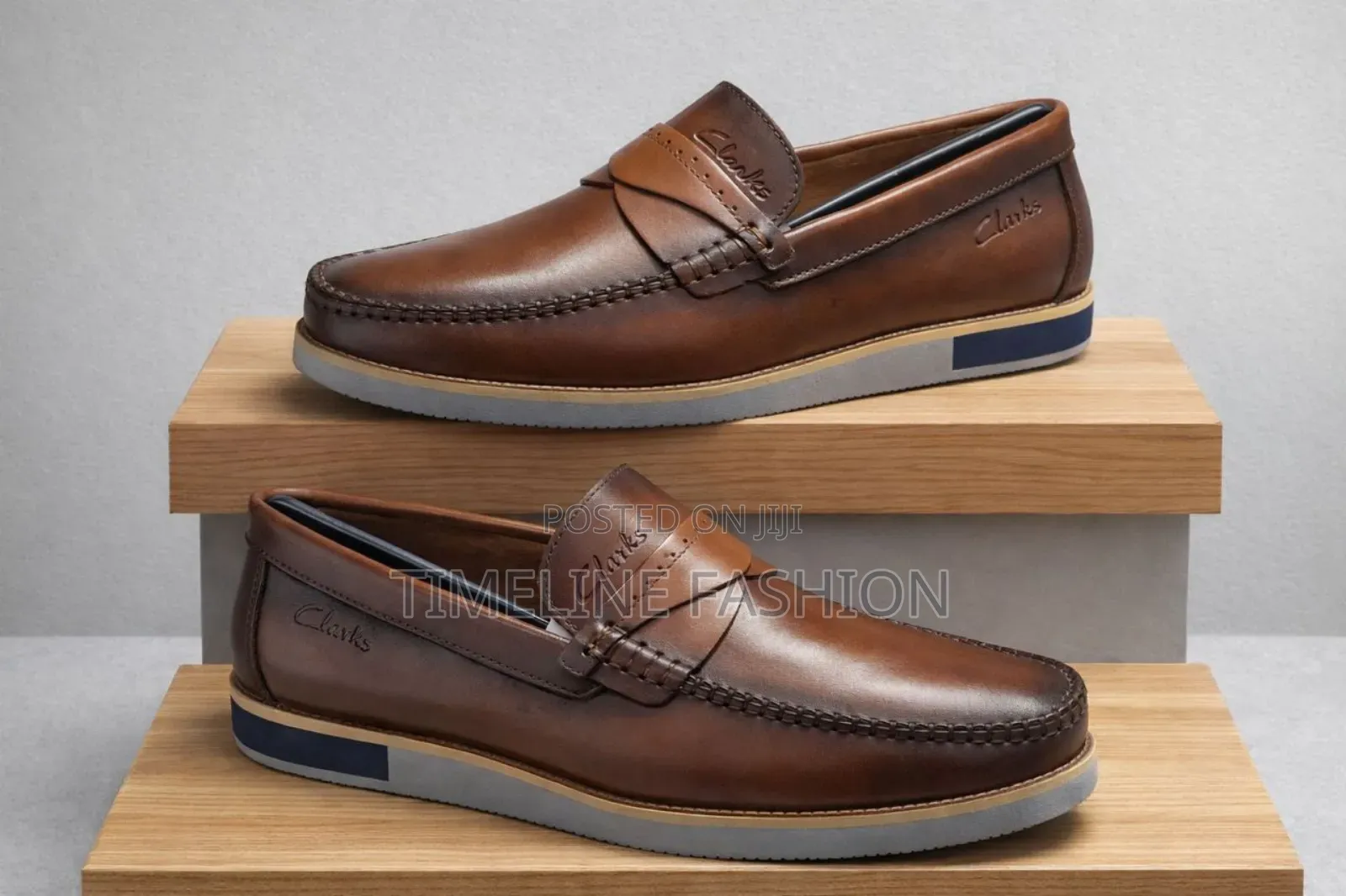 Coffee Brown Clark's Designer Leather Loafers