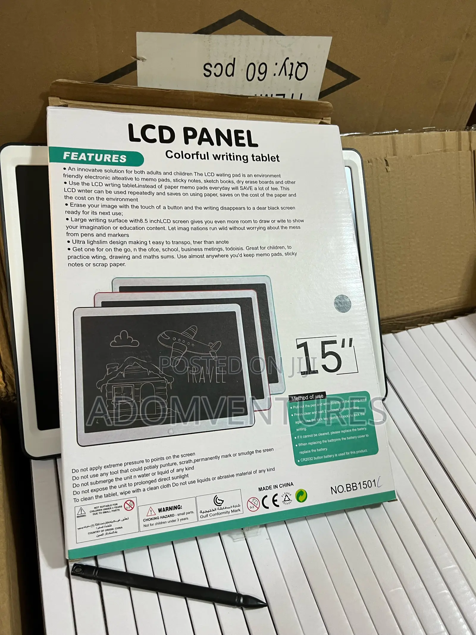 15inches Kids LCD Writing Tablet / Writing Panel – Fun, Reusable Board