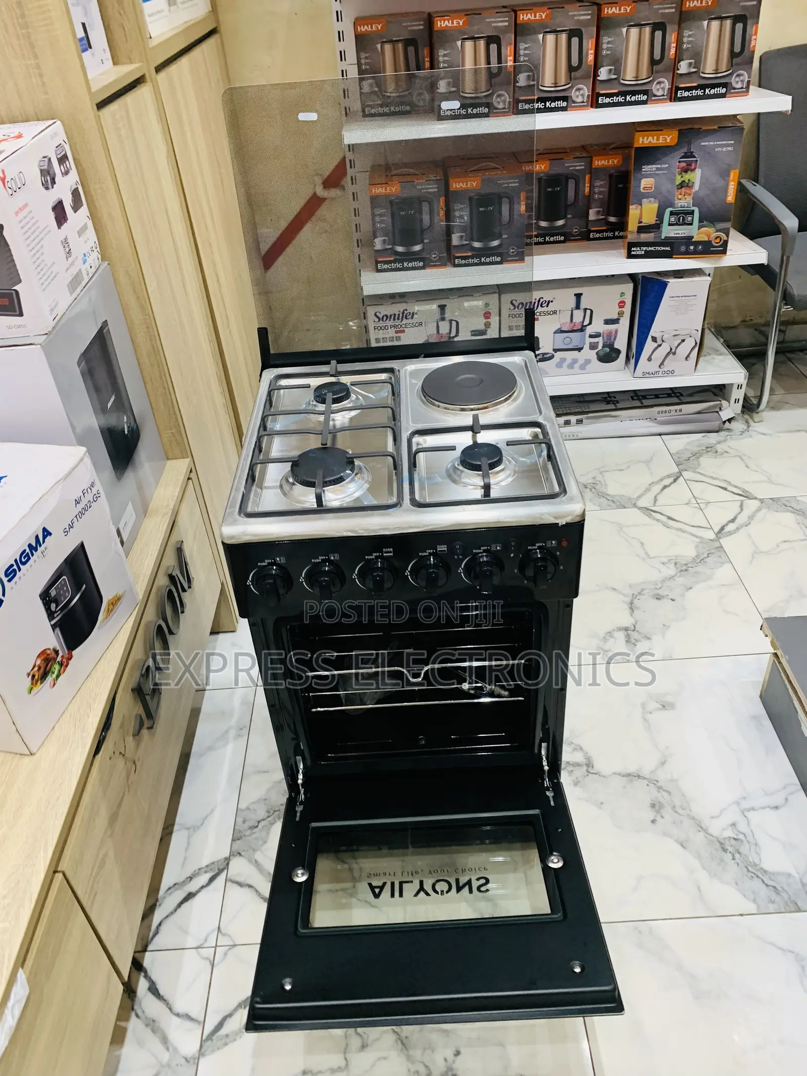 Ailyon Gas Electric Cooker Free Standing 3-1 Oven Grill