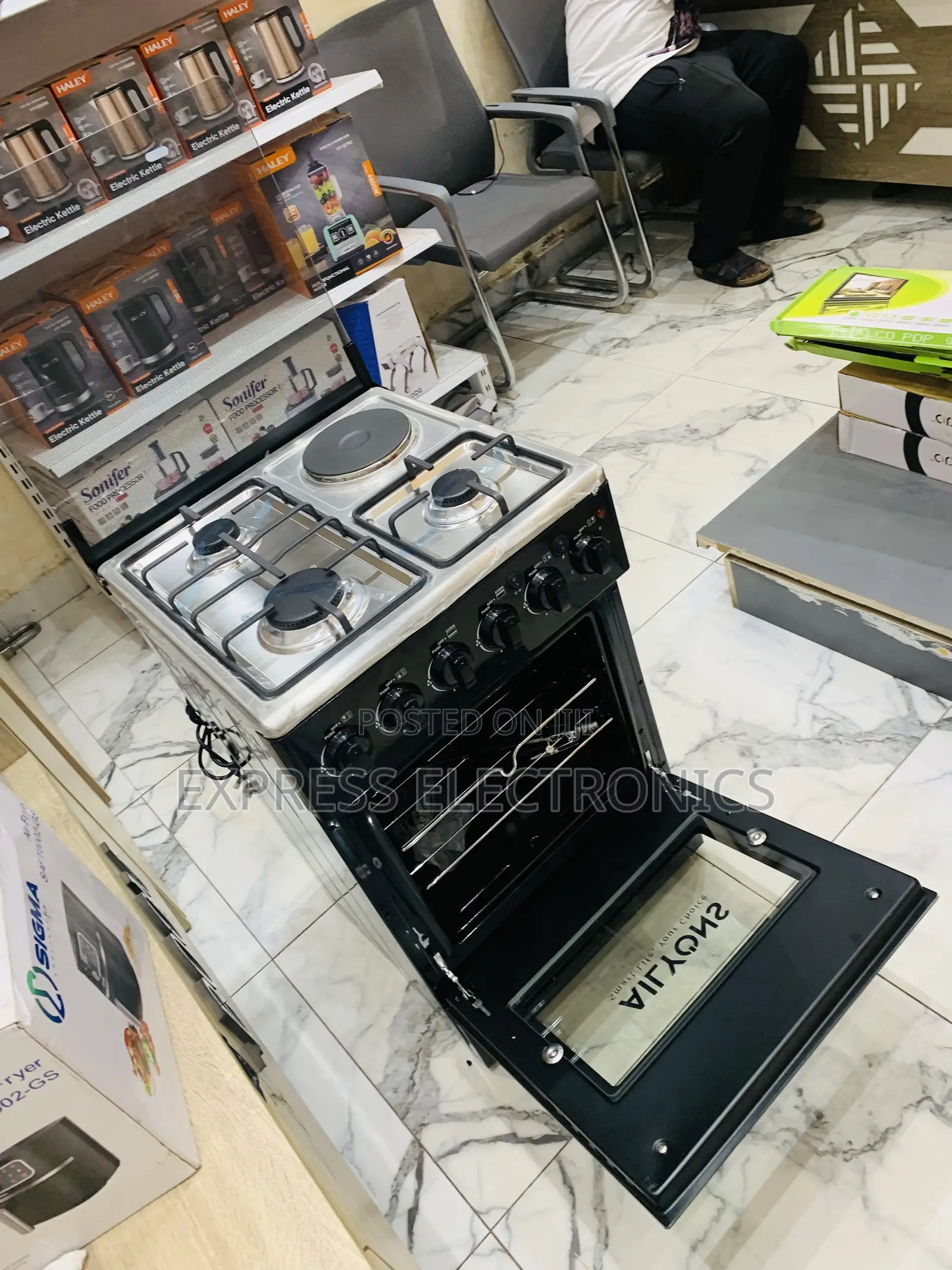 Freestanding Gas Electric Poker Stove 50-50 3-1 Oven Ailyon