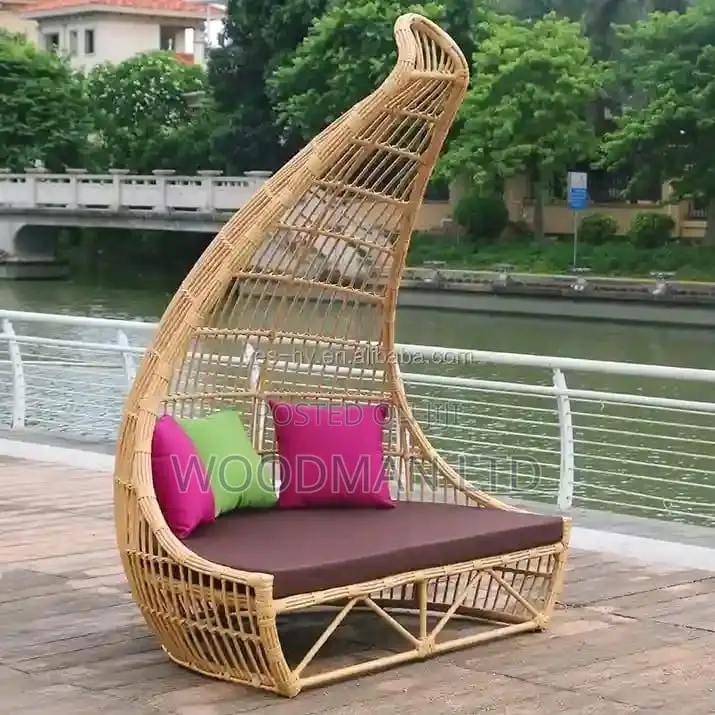 Outdoor Basket Chair With Foam and Pillows
