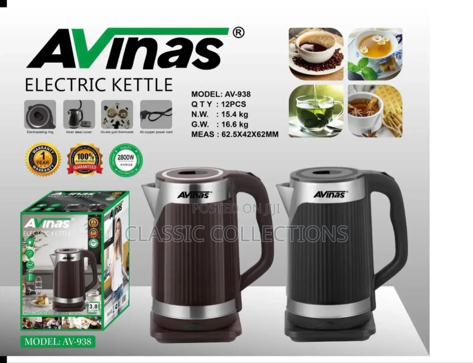 Avinas 3.8l Heavy-Duty Electric Kettle