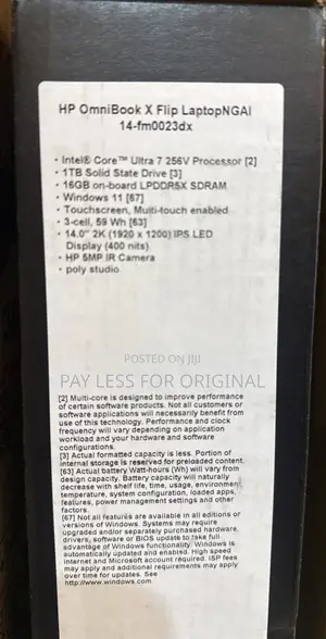 New Laptop HP OmniBook Ultra Flip 14" 16GB Intel Core Ultra 7 SSD 1T
