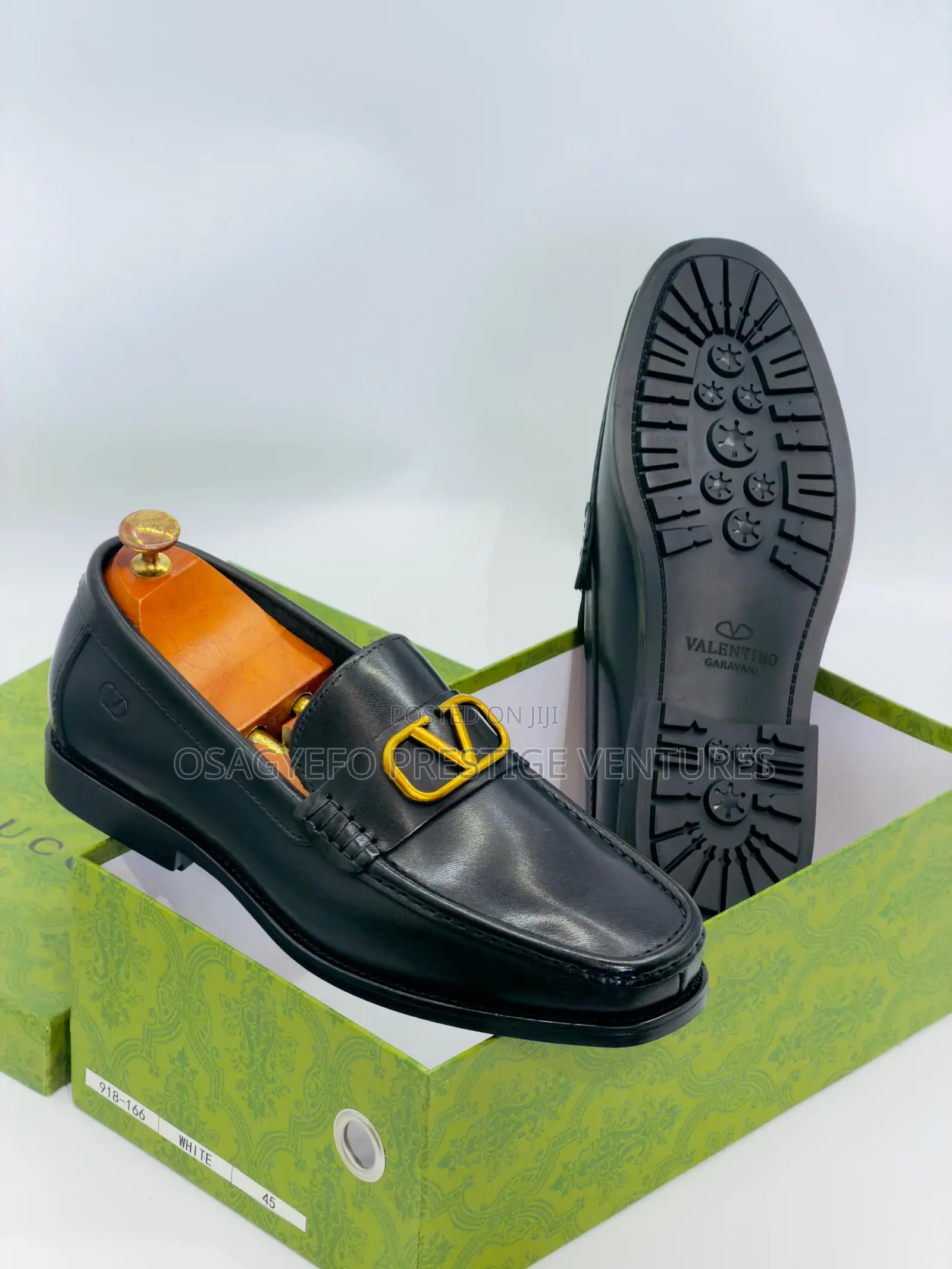 Premium Leather Valentino Shoe Black