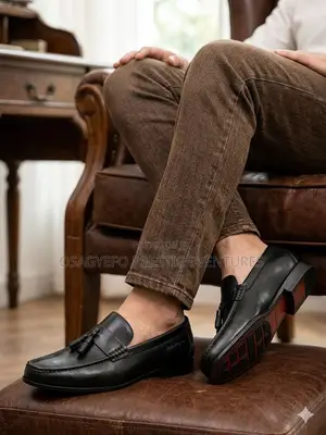 Premium Leather Ferraganmo Shoe Black
