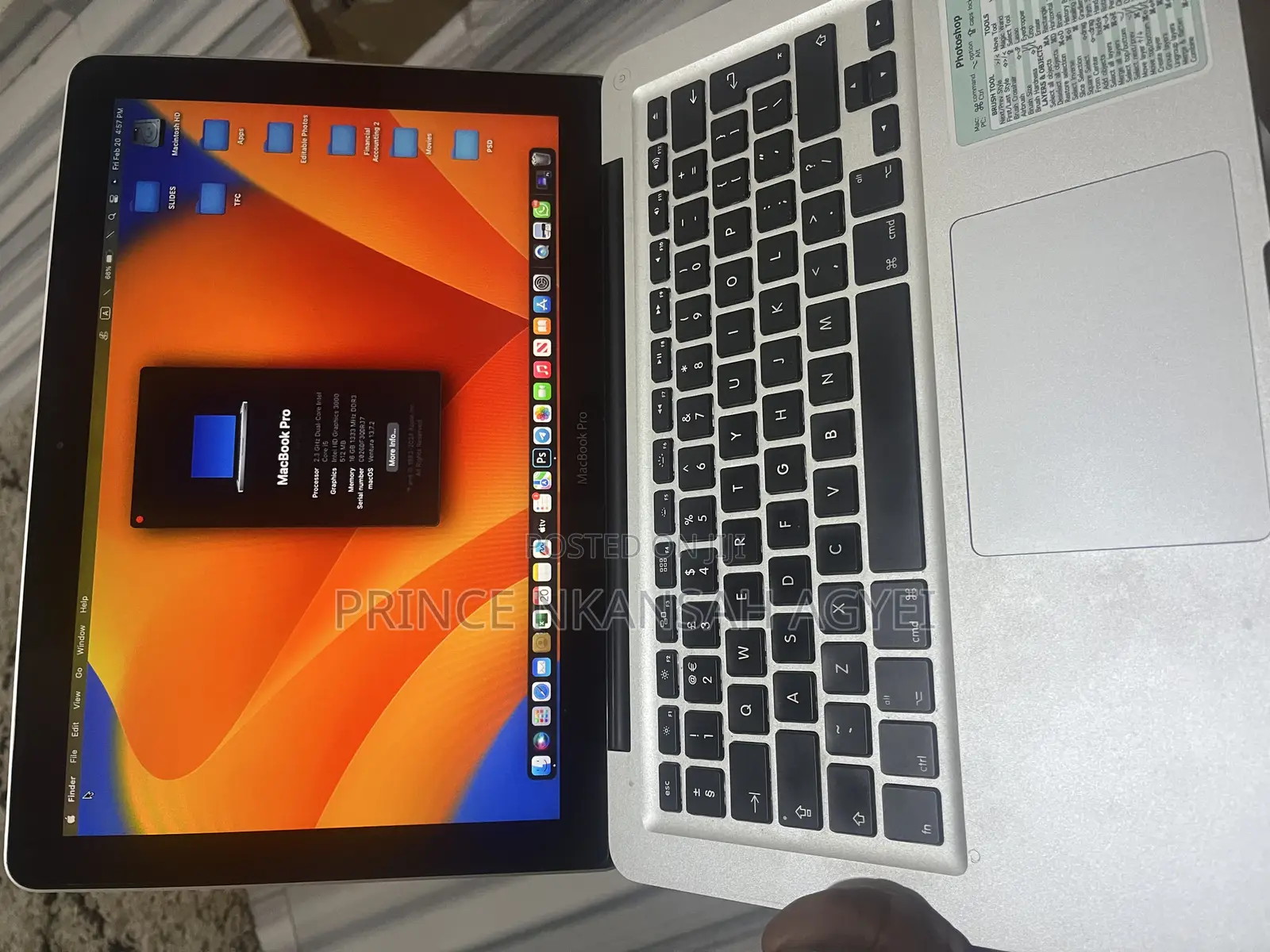 Laptop Apple MacBook Pro 2011 16GB Intel Core i5 HDD 500GB