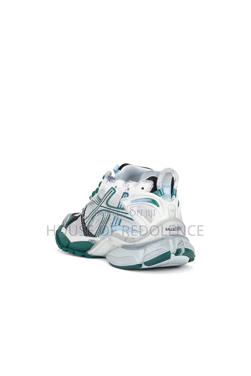 Balenciaga Runner Sneakers In "White/Green/Blue Colorway