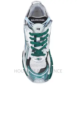 Balenciaga Runner Sneakers In "White/Green/Blue Colorway