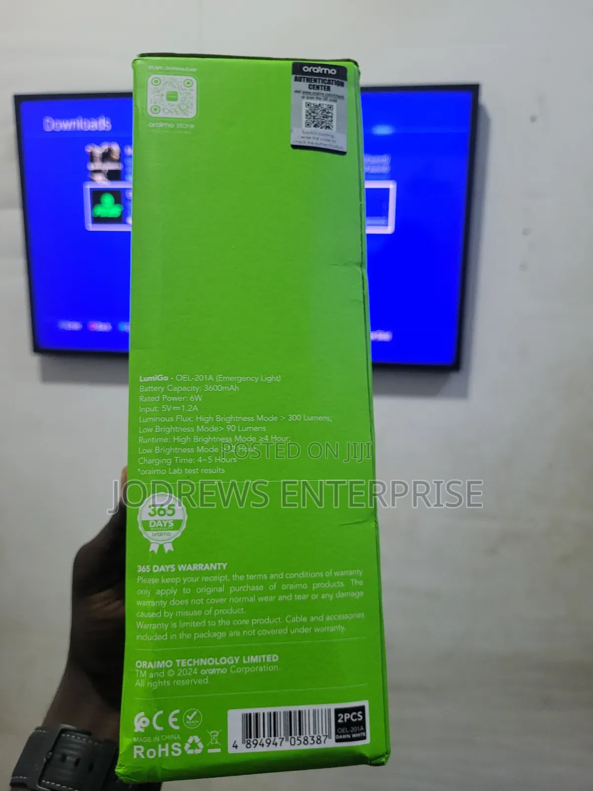 Oraimo Lumigo 300 Lumens Emergency Light (2 Pieces)