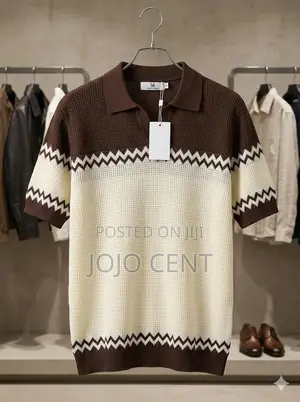 Zipped Knitted Polo Tees