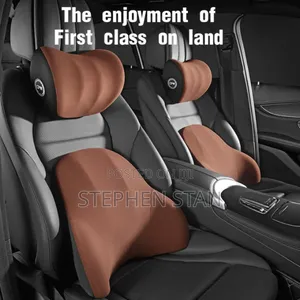 Premium Car Lumbar Support Pillow Set for Head, Neck and Waist Comfort