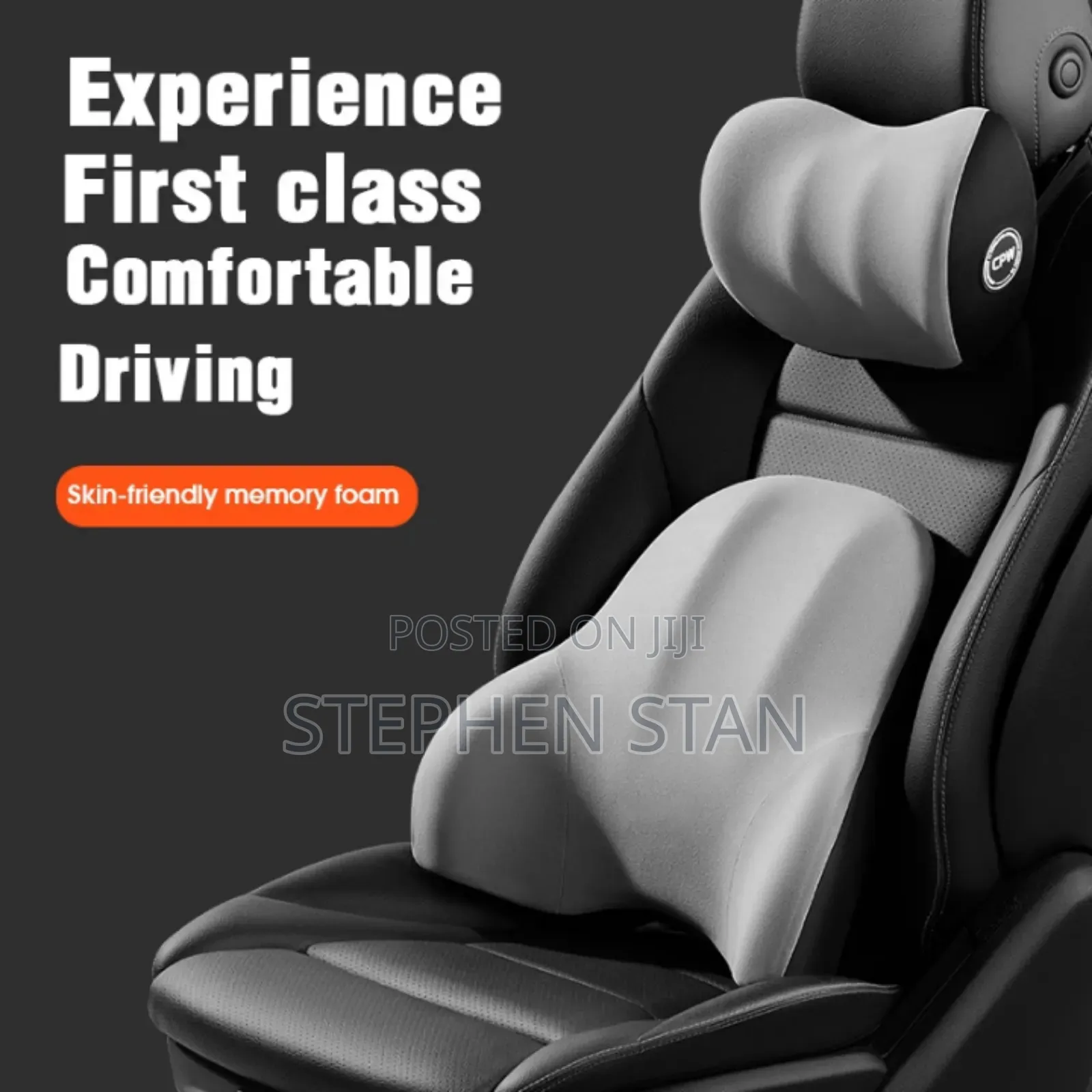 Premium Car Lumbar Support Pillow Set for Head, Neck and Waist Comfort