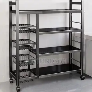 4-tier Metallic Kitchen Rack