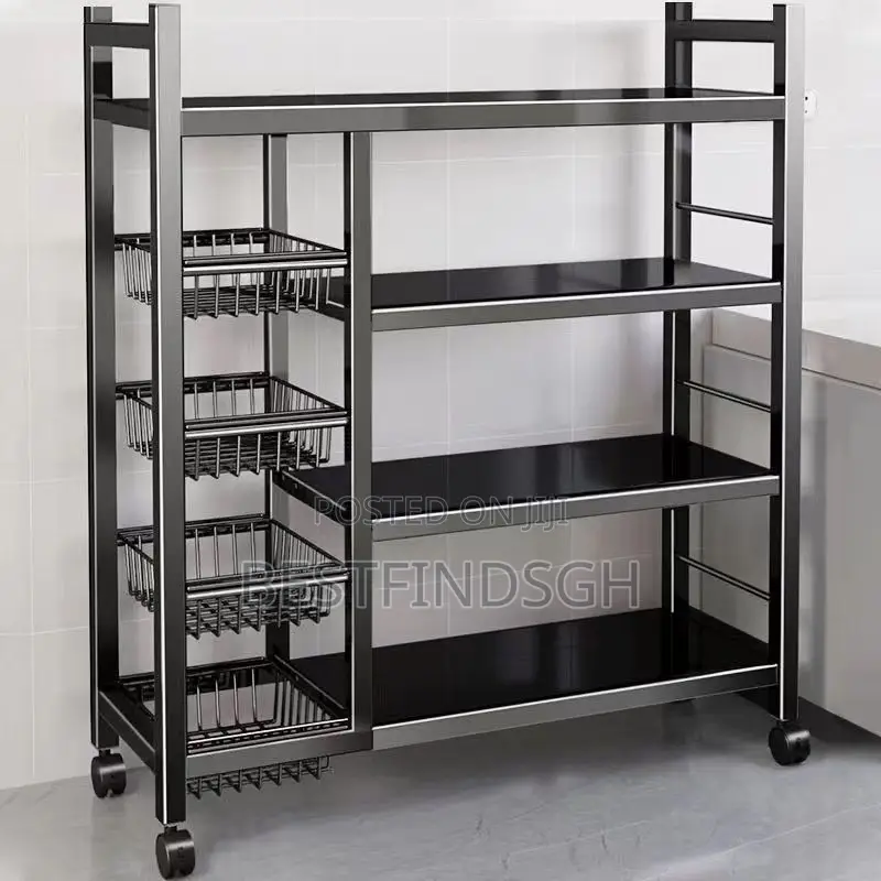 4-tier Metallic Kitchen Rack
