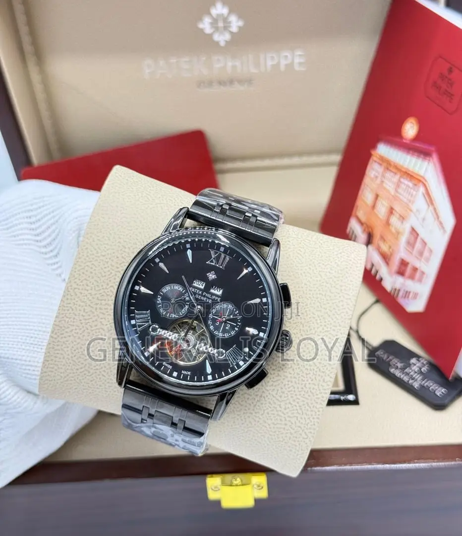 Patek Philippe Black Automatic Stainless Mens Watch