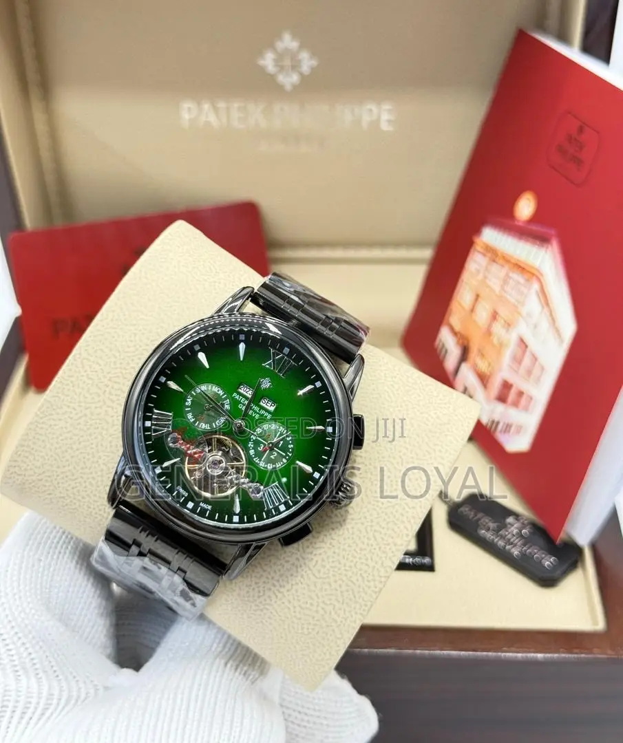 Patek Philippe Black Automatic Stainless Mens Watch