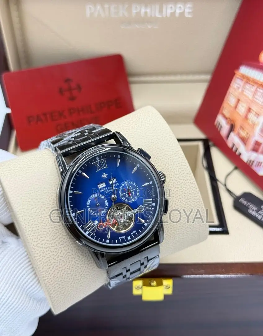 Patek Philippe Black Automatic Stainless Mens Watch