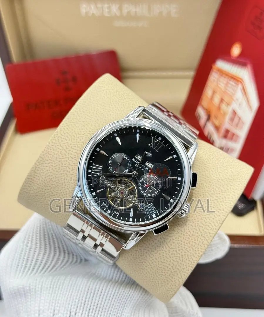 Patek Philippe Silver Mechanical Stainless Mens Watch