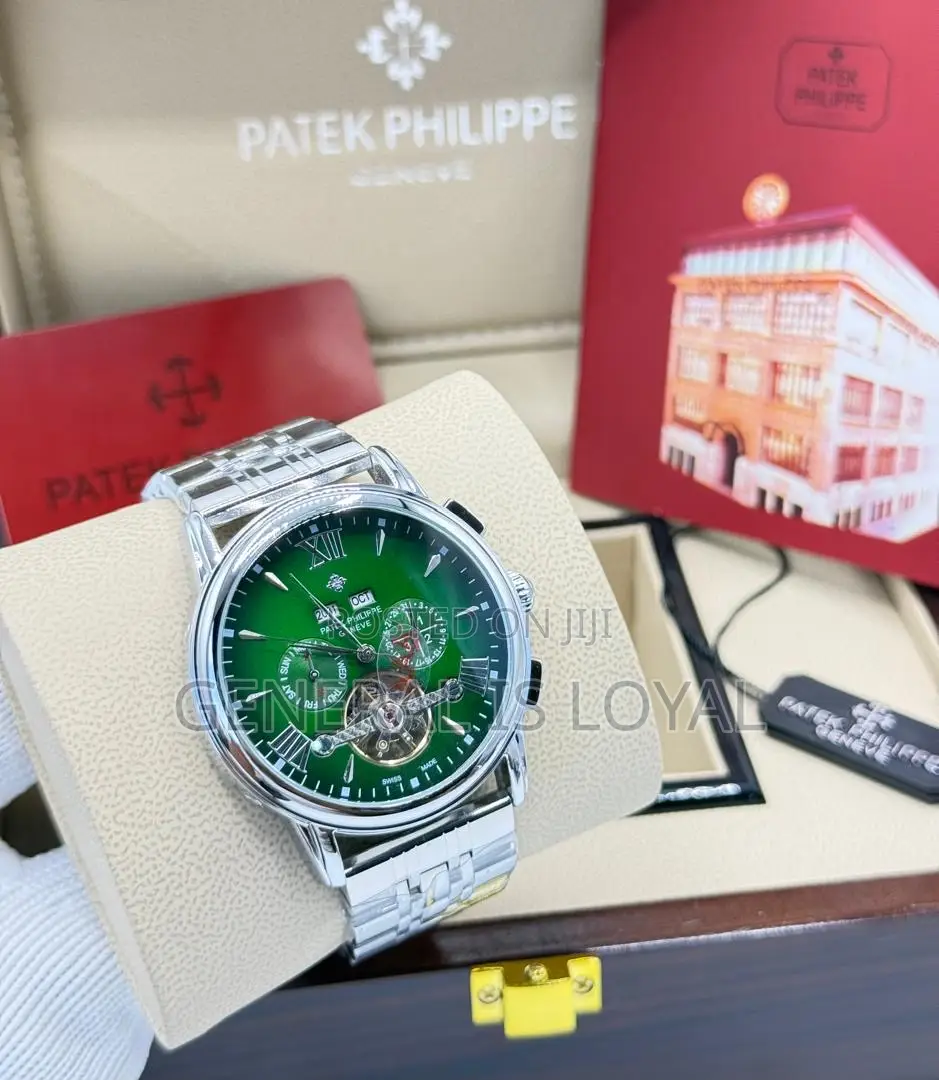 Patek Philippe Silver Mechanical Stainless Mens Watch
