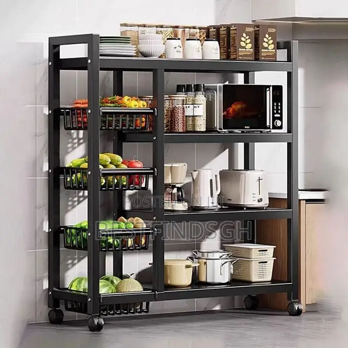4-tier Metallic Kitchen Rack