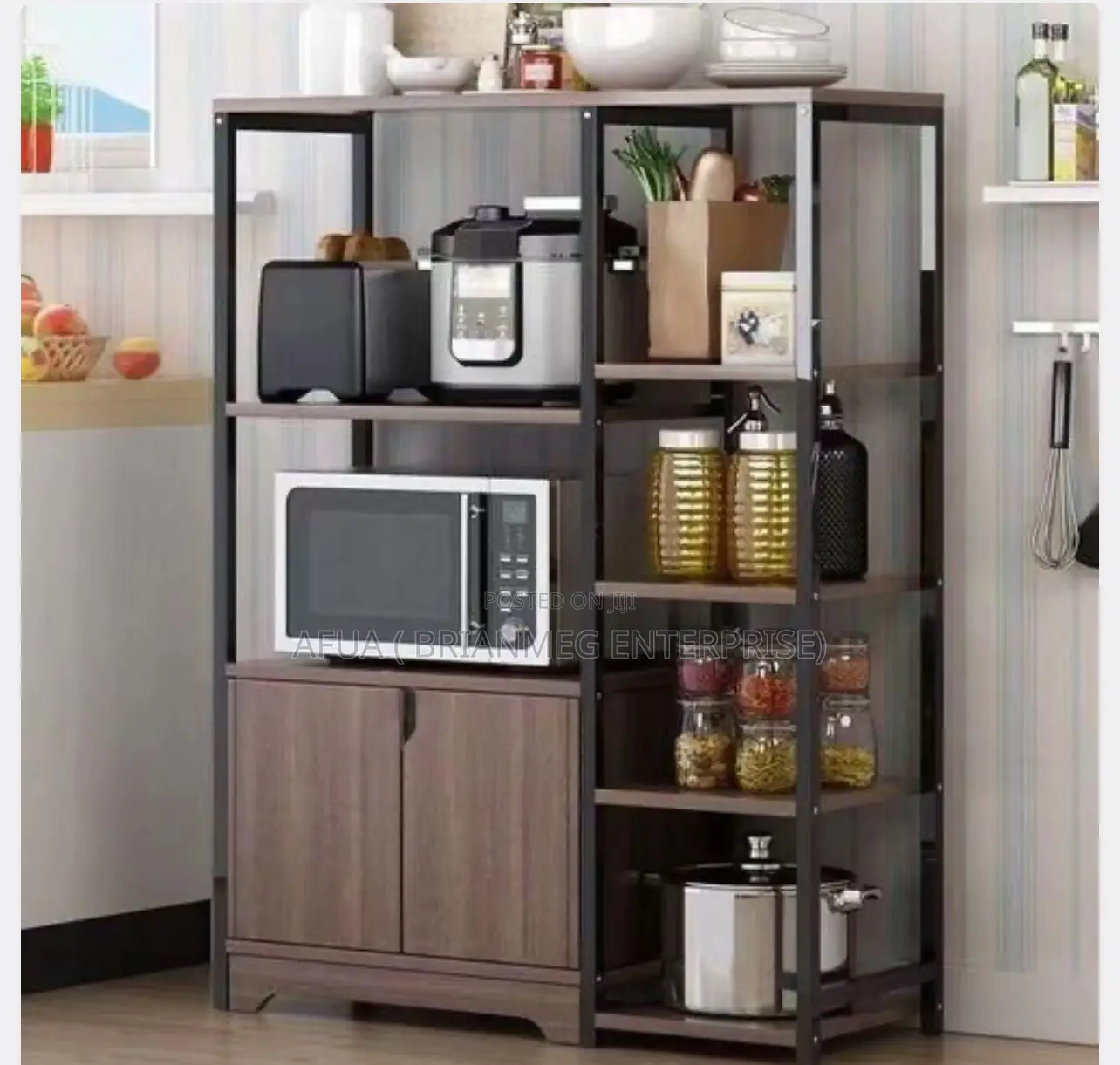 4 Tiers /2 Door Shelving Storage Rack
