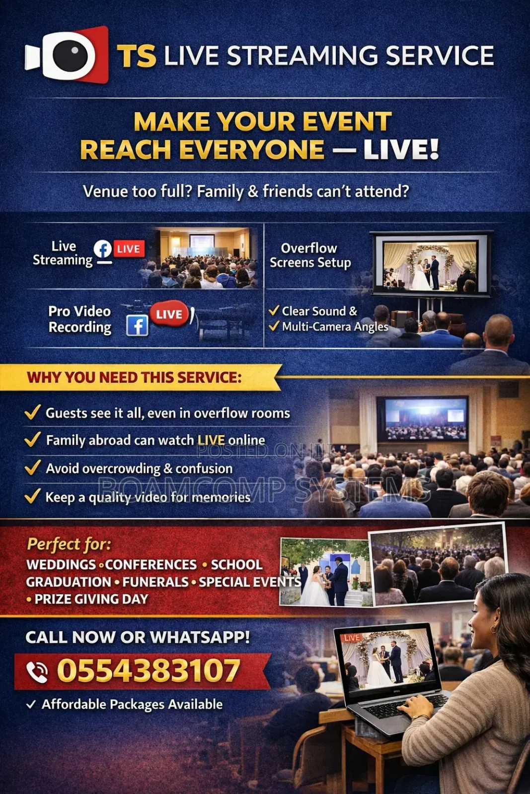 Live Event Streaming and Overflow Service