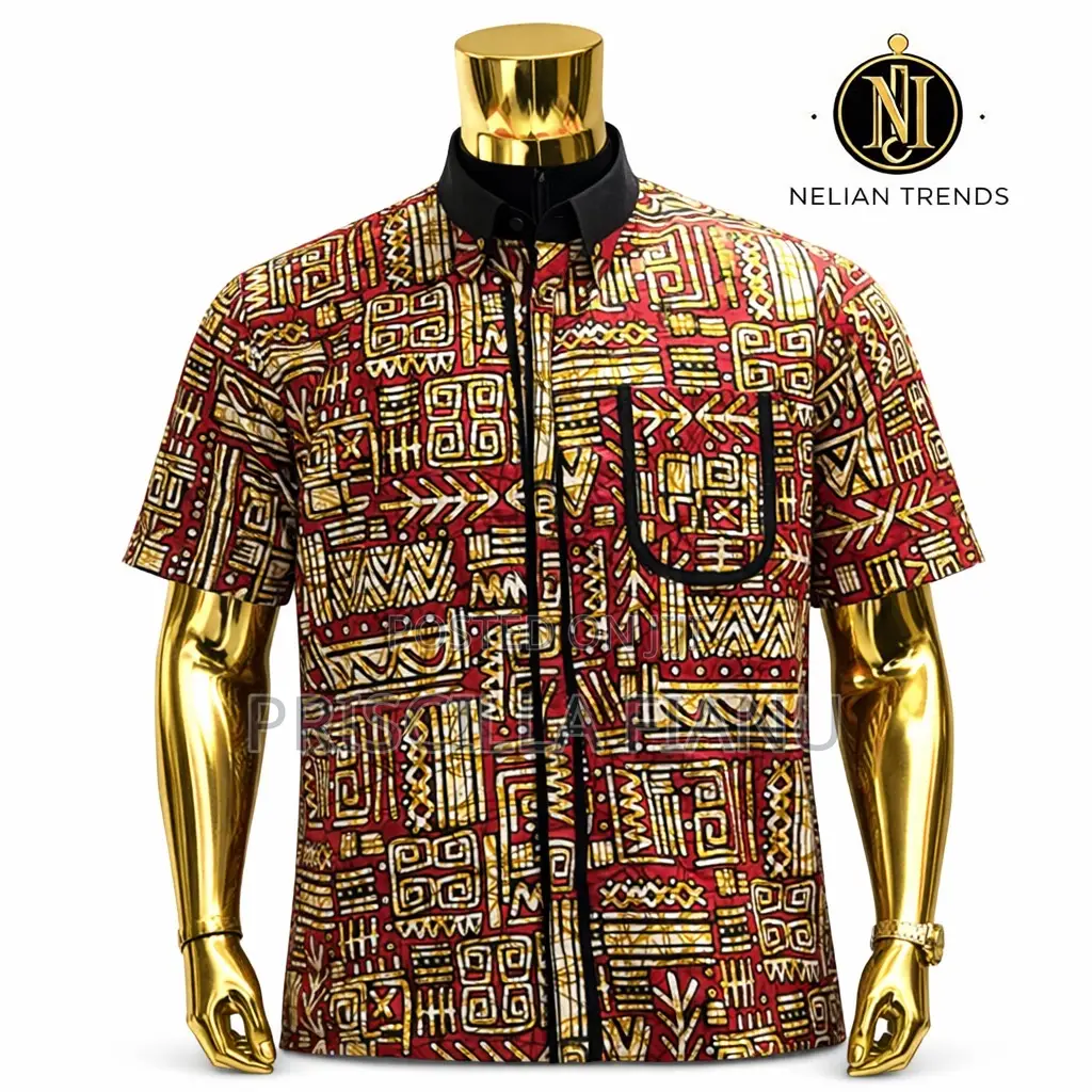 Long Sleeve African Print Shirts for Men