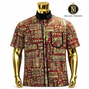 Long Sleeve African Print Shirts for Men