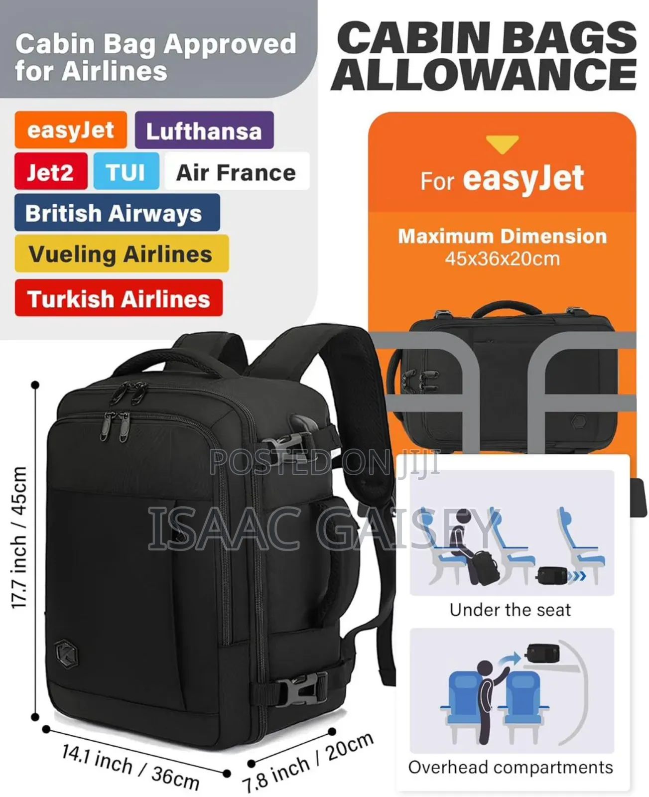 Multipurpose 180° Opening Design Travel Backpack