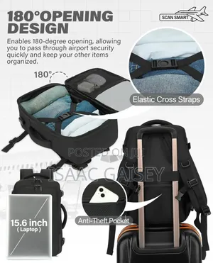 Multipurpose 180° Opening Design Travel Backpack