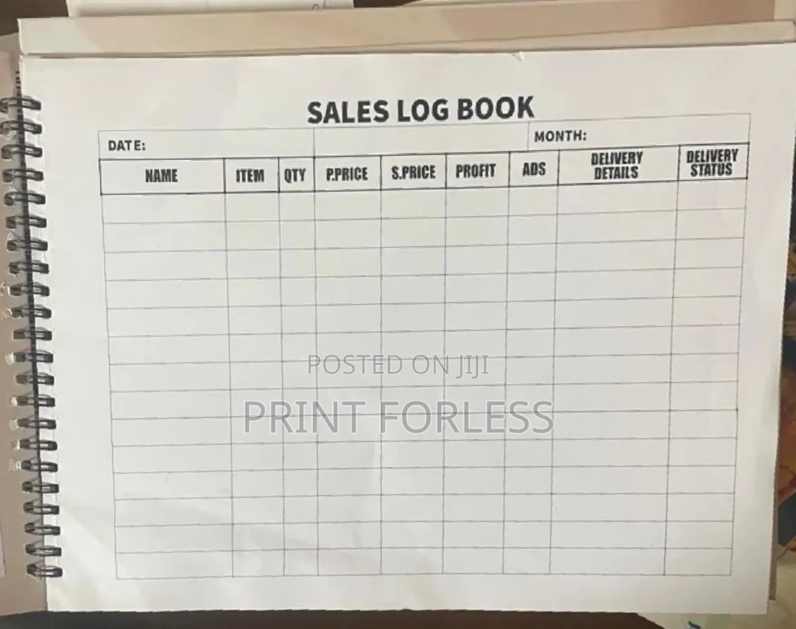 Customized A4 Sales Log Book
