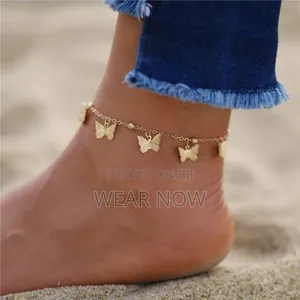 Gold Plated Butterfly Butterfly Anklets for Women