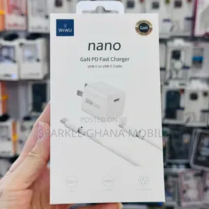 Wiwu Nano 30w Gan Pd Fast Charger (White)