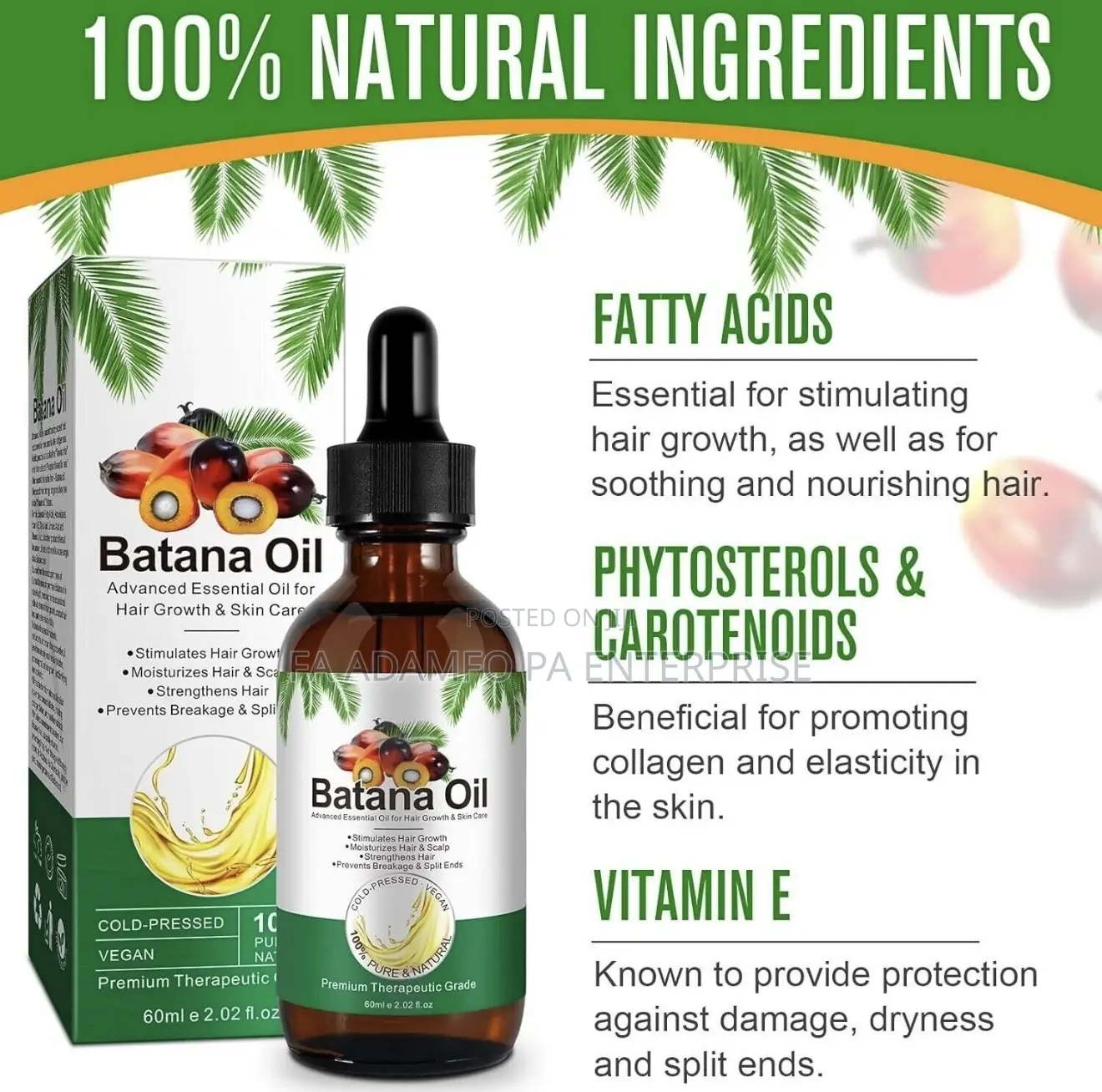100% Natural Batana Oil for Hair Growth and Stops Hair-Loss