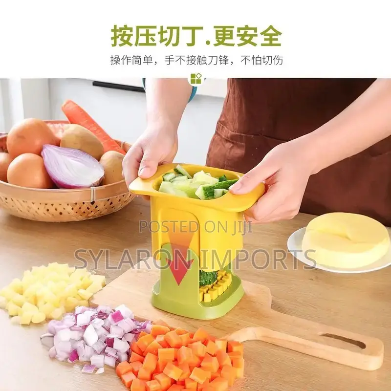 2-in-1 Vegetable Dicer Slicer – Manual Press Style