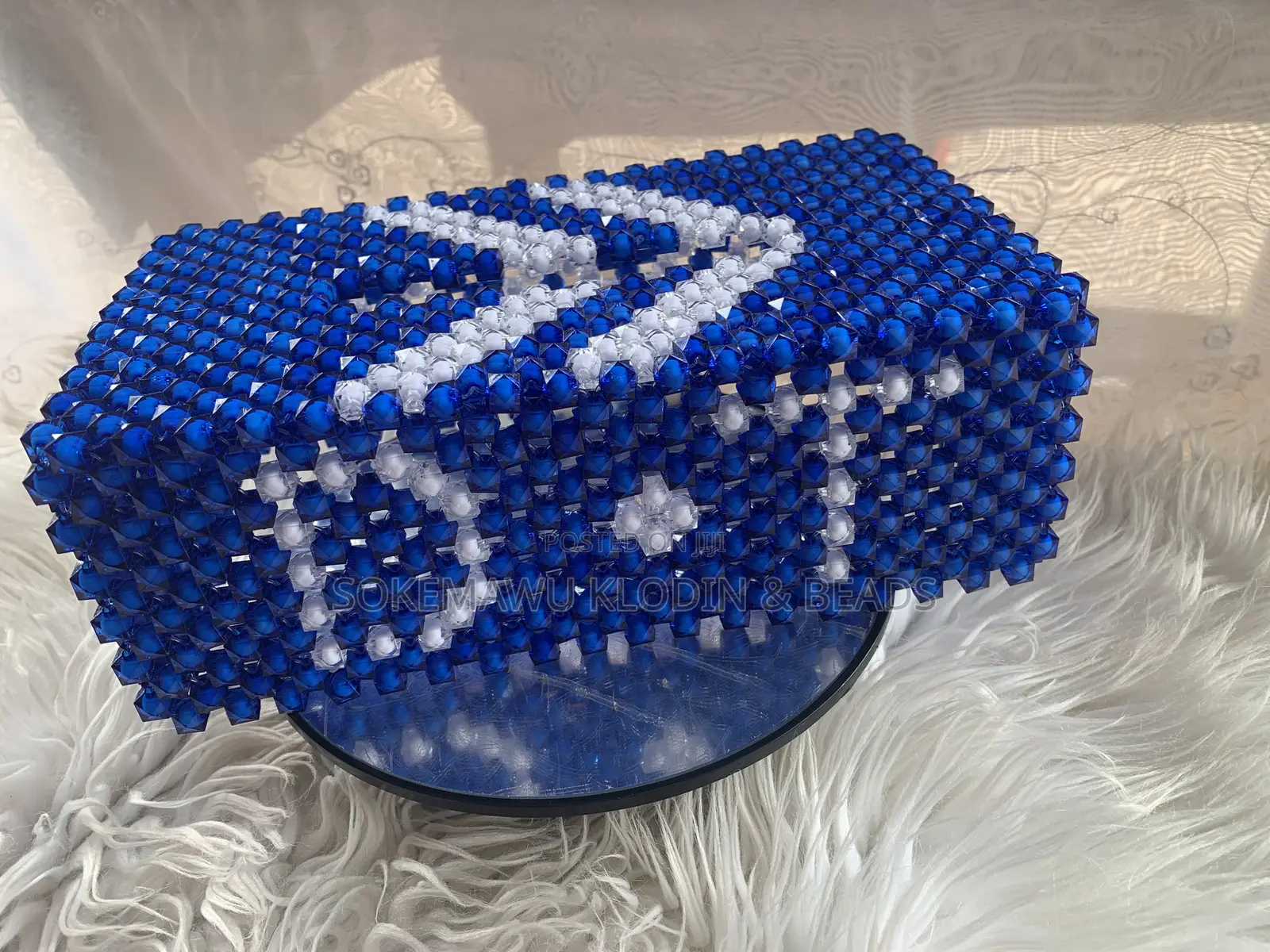 Beaded Tissue Box Cover