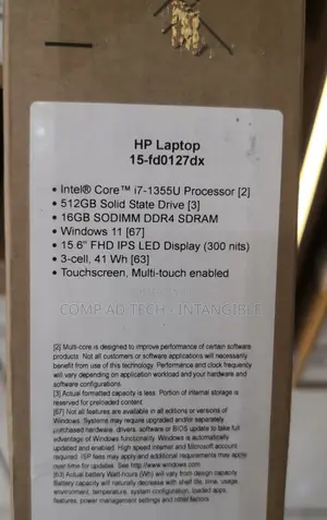 New Laptop HP 16GB Intel Core i7 SSD 512GB
