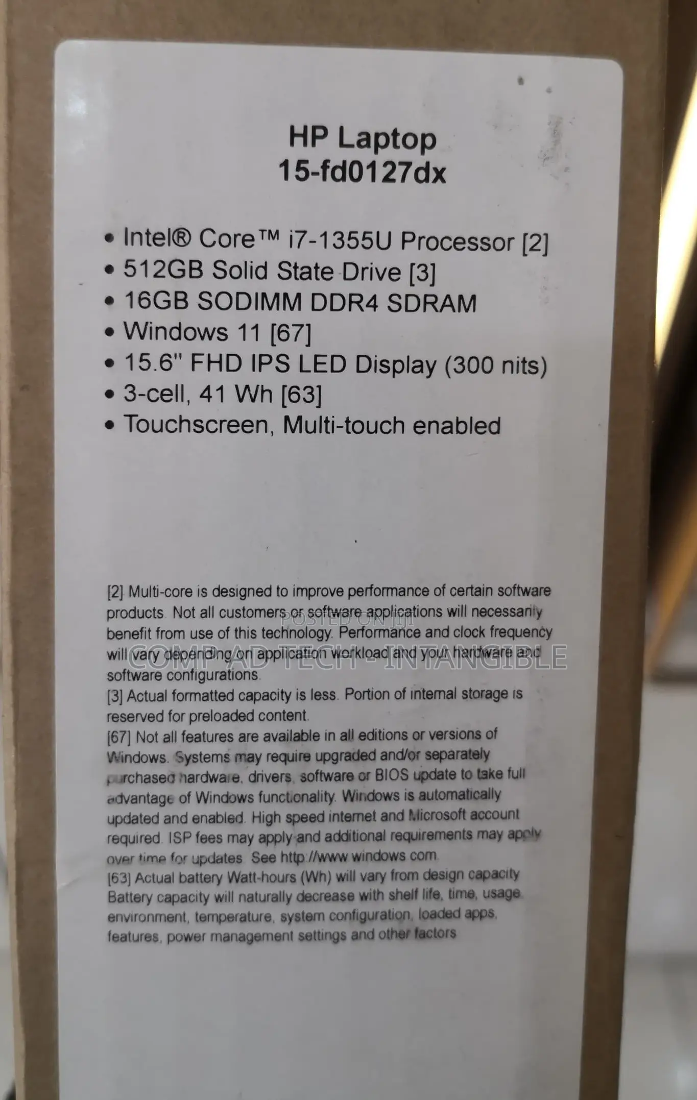 New Laptop HP 16GB Intel Core i7 SSD 512GB