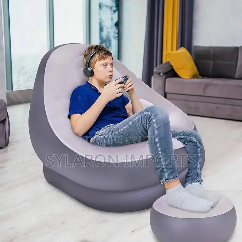 Inflatable Sofa With Ottoman And Electric Pump