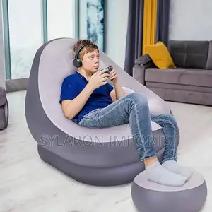 Inflatable Sofa With Ottoman And Electric Pump