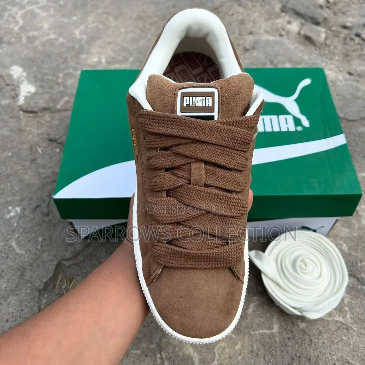 Puma Suede Xl Coffee Brown and White