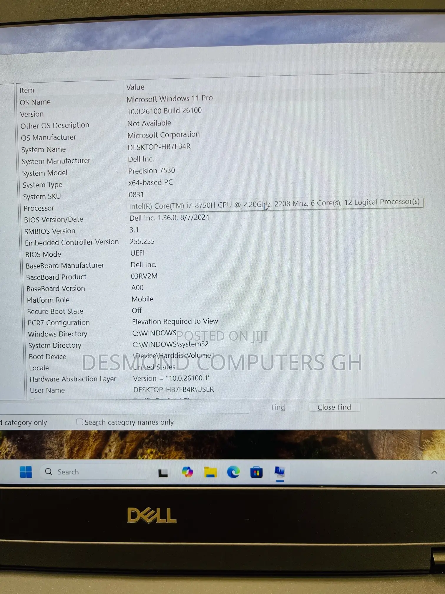 Laptop Dell Precision 7540 16GB Intel Core i7 SSD 256GB