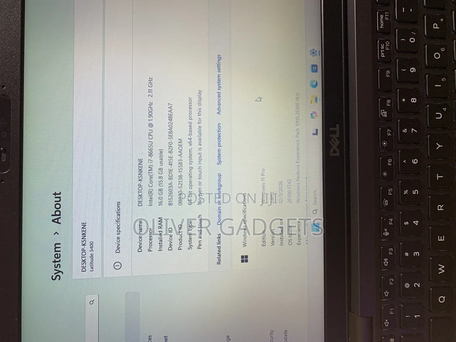 Laptop Dell Latitude 5400 16GB Intel Core i7 SSD 256GB