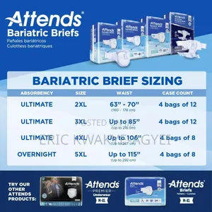 Attends Bariatric Briefs With Advanced Dermadry, Xx-large