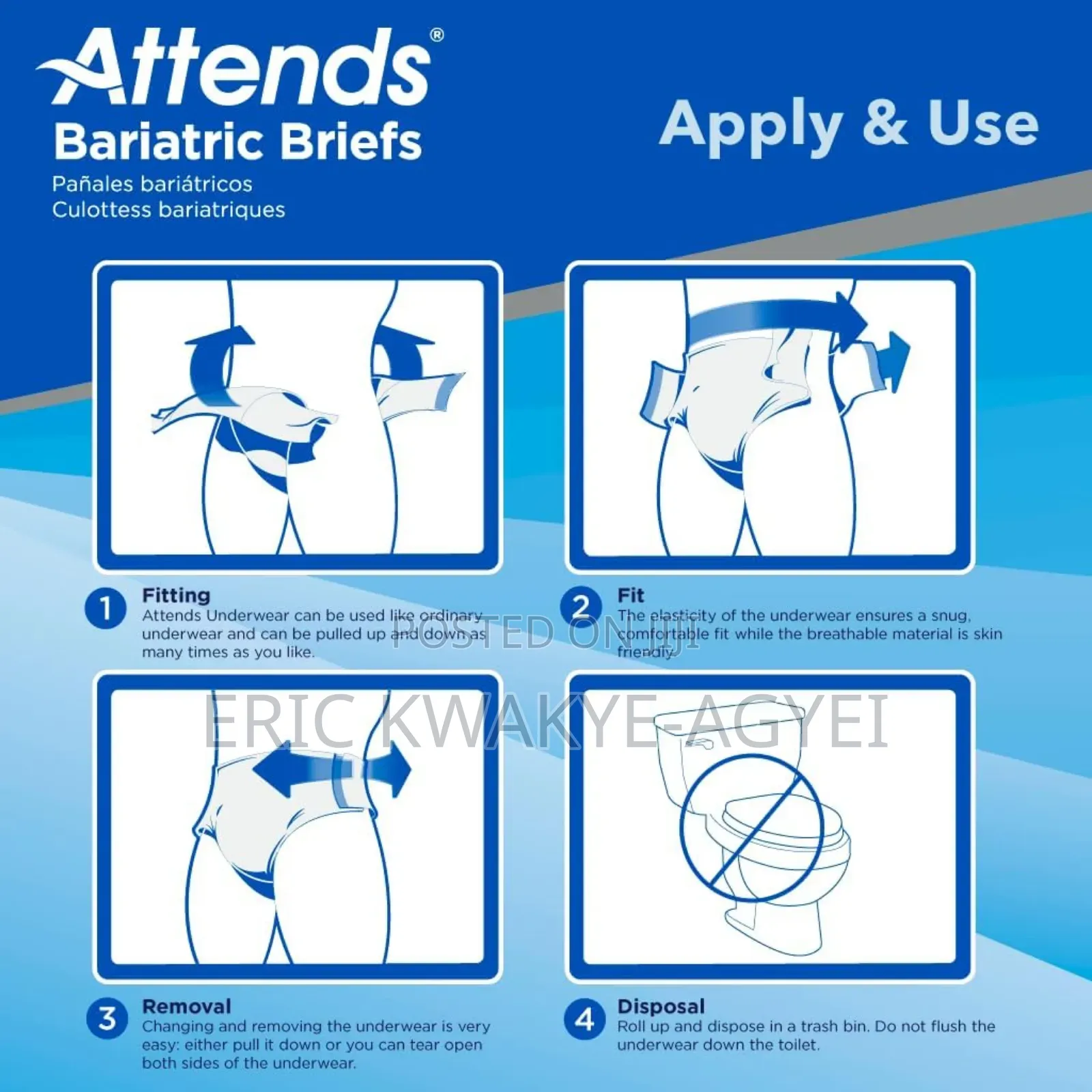 Attends Bariatric Briefs With Advanced Dermadry, Xx-large