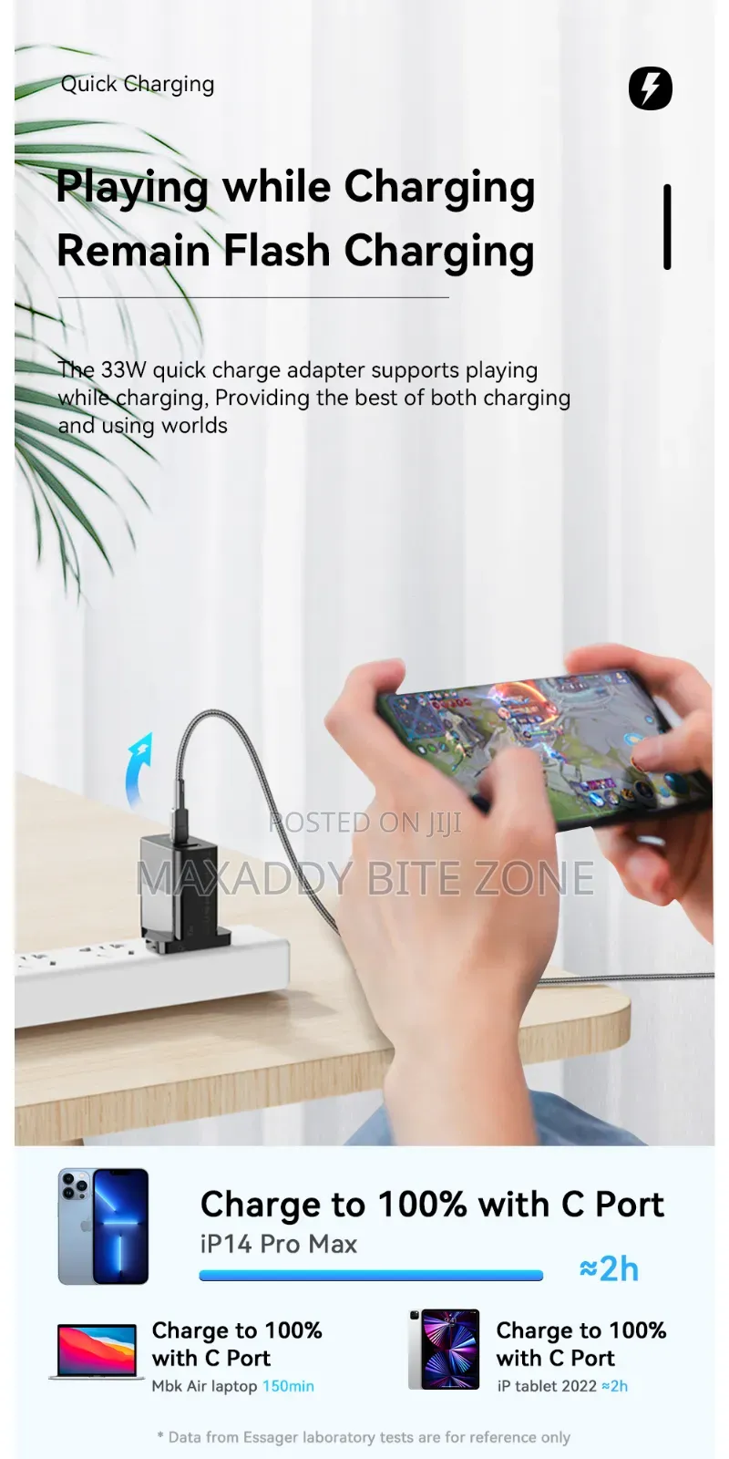 30w Essager Type C + Usb a Adapter