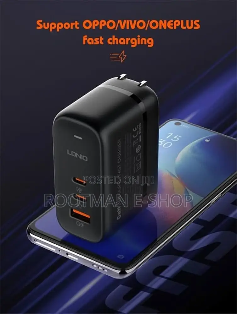 Ldnio Q366 65w Travel Charger With 3 Ports Super Fast Charge Type-C