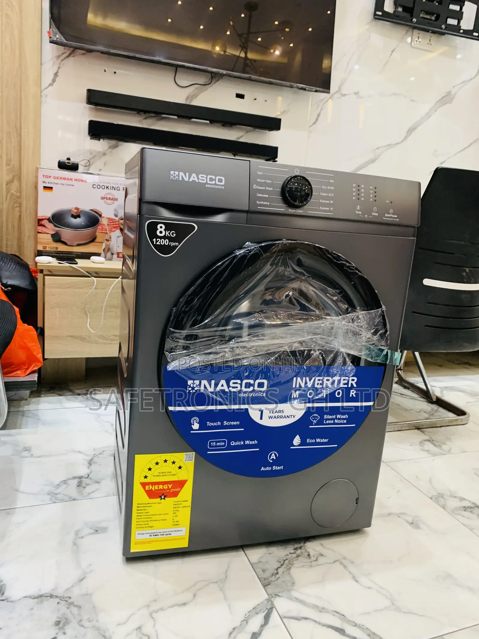 Check Out Frontload Nasco Grey Full Automatic 8kg Washingmachine