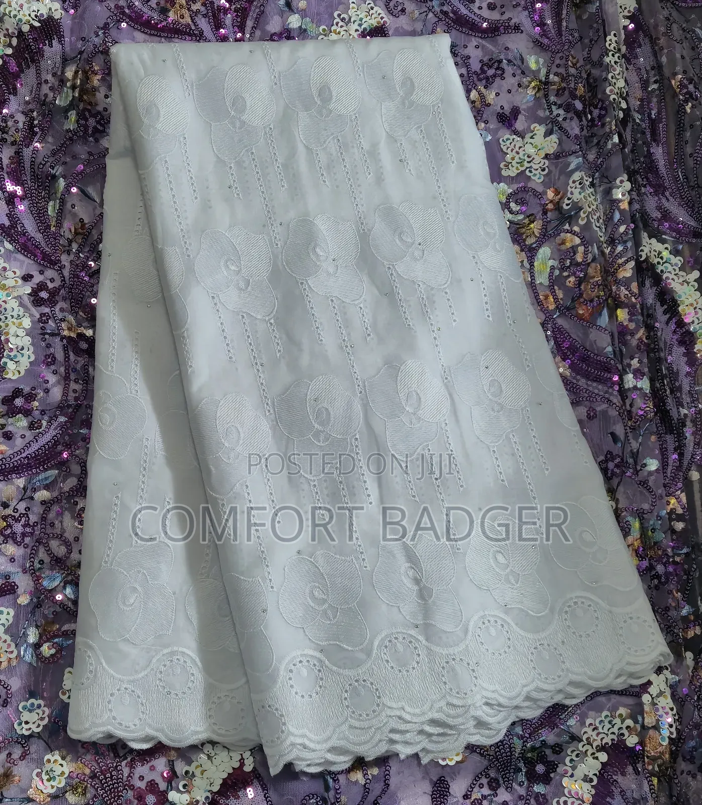 White Breathable Cotton Lace With Matured Designs