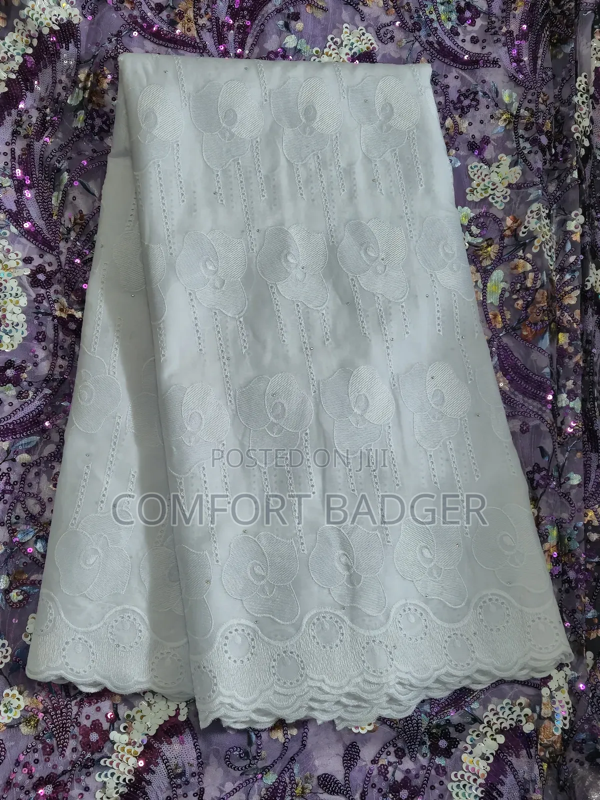 White Breathable Cotton Lace With Matured Designs